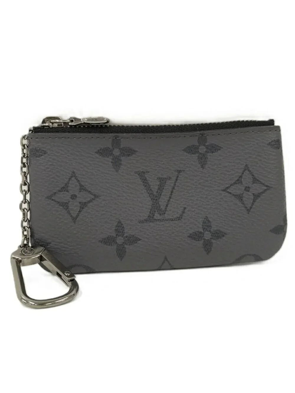 Louis Vuitton Pochette Cles Coin Case Key Keyring with Monogram Eclipse Reverse